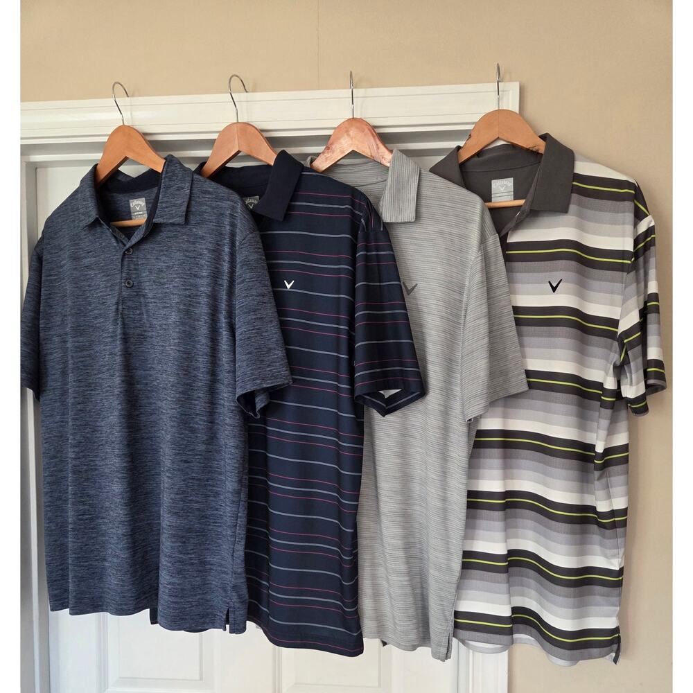 Lot of 4 Men's Callaway Opti-Dri Golf Polos Size Large